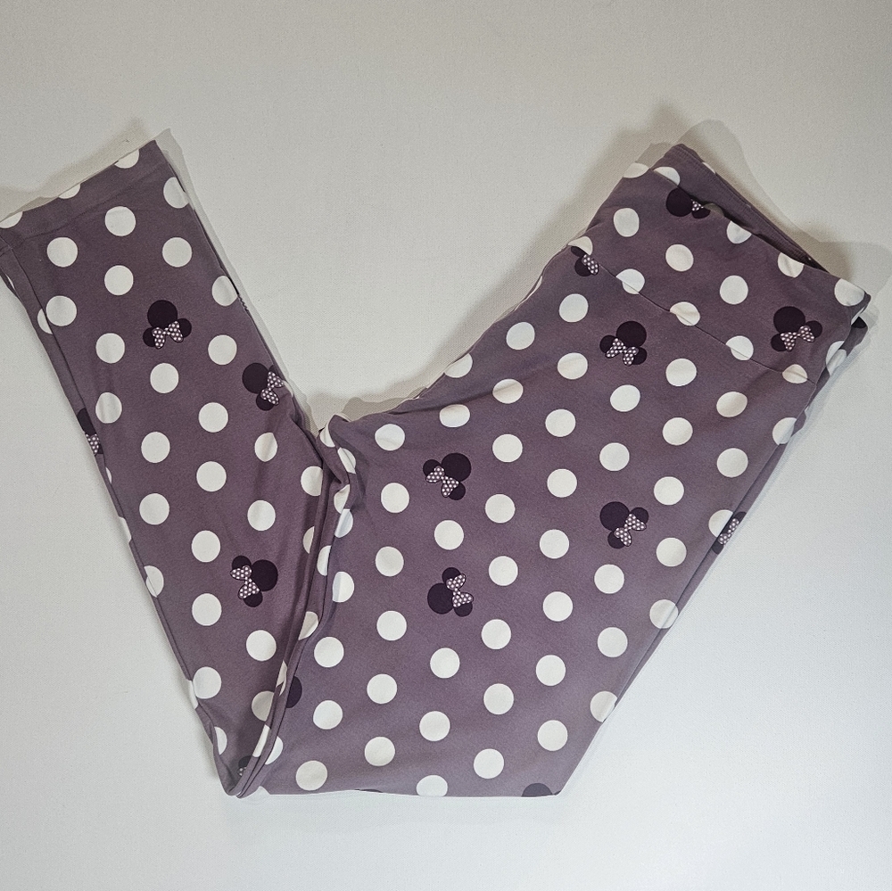 LuLaRoe Leggings Womens 30 TC Purple Minnie Mouse Polka Dot Super Soft Yoga Pant